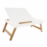 Laptop, Telefoane si Tablete - Laptopuri si accesorii - Accesorii Laptop - Standuri/Coolere notebook - Masa pliabila pentru laptop, bambus alb / natural, MELTEN - Infinity.ro