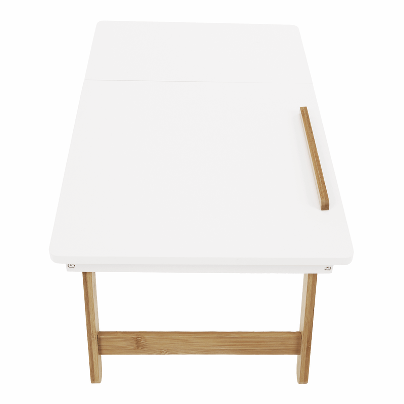 Laptop, Telefoane si Tablete - Laptopuri si accesorii - Accesorii Laptop - Standuri/Coolere notebook - Masa pliabila pentru laptop, bambus alb / natural, MELTEN - Infinity.ro