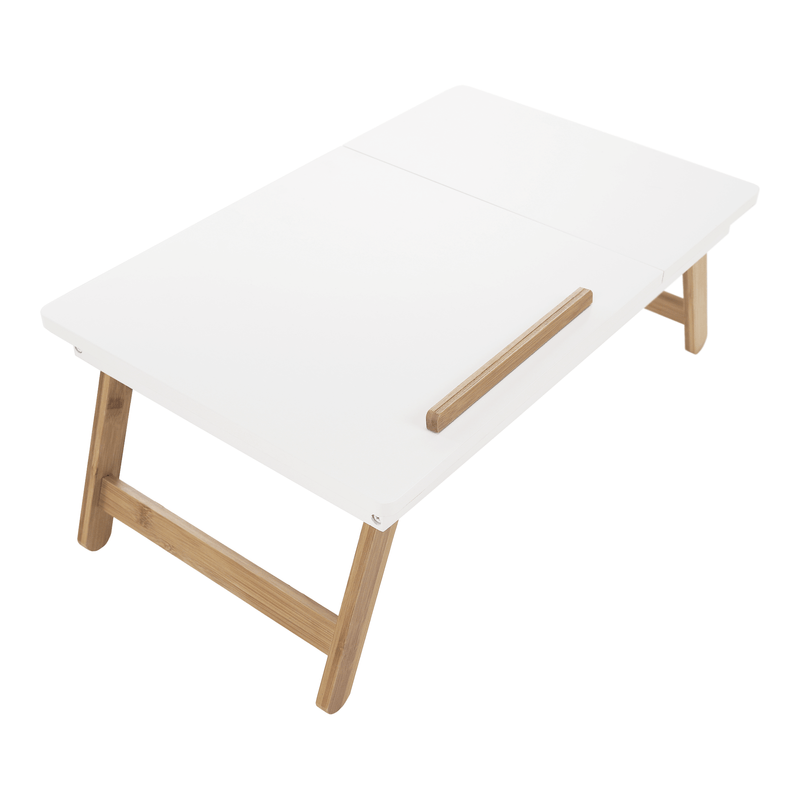 Laptop, Telefoane si Tablete - Laptopuri si accesorii - Accesorii Laptop - Standuri/Coolere notebook - Masa pliabila pentru laptop, bambus alb / natural, MELTEN - Infinity.ro