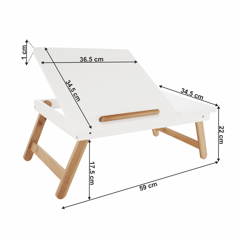 Laptop, Telefoane si Tablete - Laptopuri si accesorii - Accesorii Laptop - Standuri/Coolere notebook - Masa pliabila pentru laptop, bambus alb / natural, MELTEN - Infinity.ro