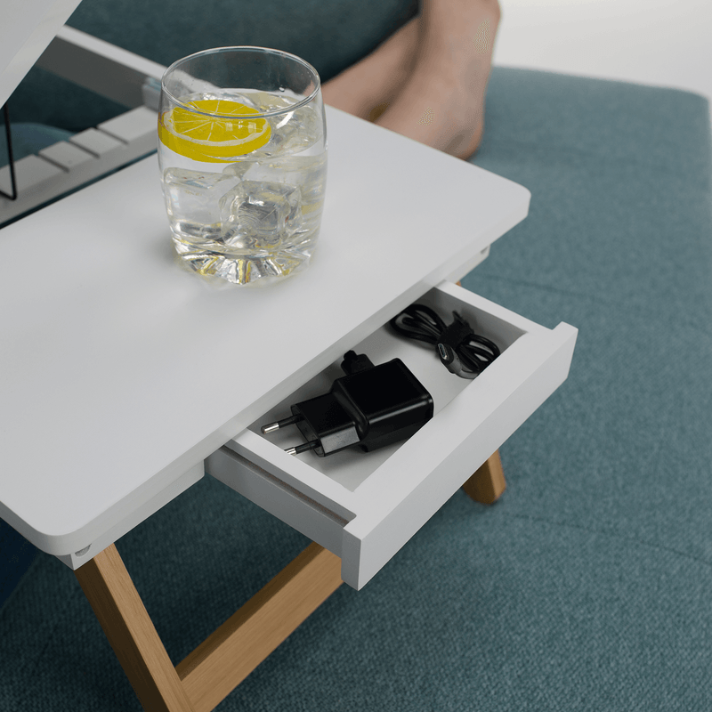 Laptop, Telefoane si Tablete - Laptopuri si accesorii - Accesorii Laptop - Standuri/Coolere notebook - Masa pliabila pentru laptop, bambus alb / natural, MELTEN - Infinity.ro