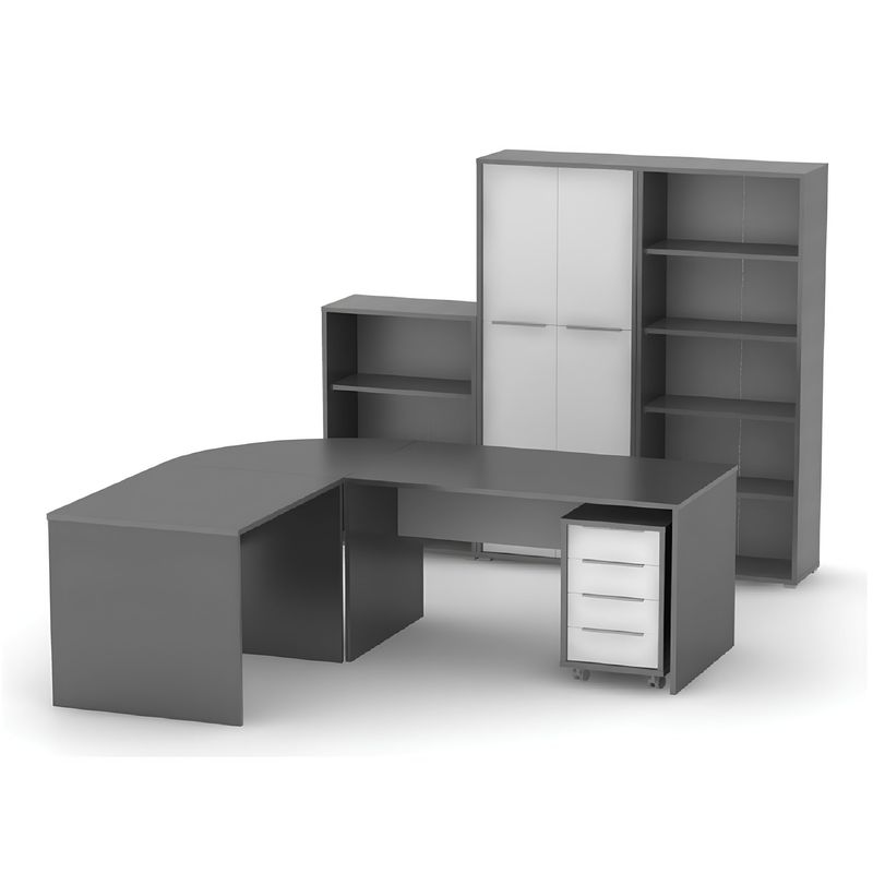 Casa si Gradina - Mobilier - Mese si birouri - Birouri - Masa de birou, grafit/alb, RIOMA NEW TYP 16 - Infinity.ro