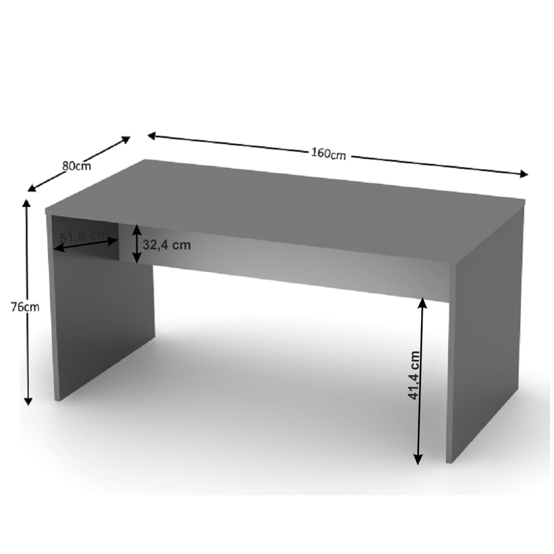 Casa si Gradina - Mobilier - Mese si birouri - Birouri - Masa de birou, grafit/alb, RIOMA NEW TYP 16 - Infinity.ro
