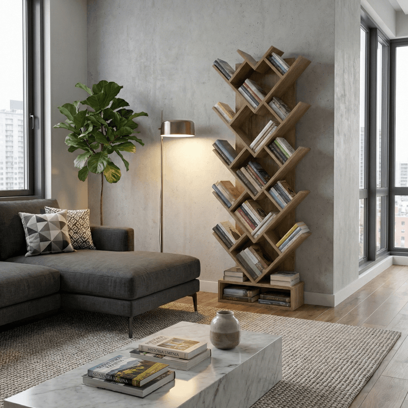 Casa si Gradina - Mobilier - Biblioteci si rafturi - Rafturi - Raft, stejar maro-gri, VEVEY - Infinity.ro