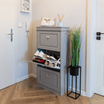 Casa si Gradina - Mobilier - Dulapuri si sifoniere - Dulapuri pantofi - Pantofar, 3 compartimente, gri, SEBER TYP 2 - Infinity.ro