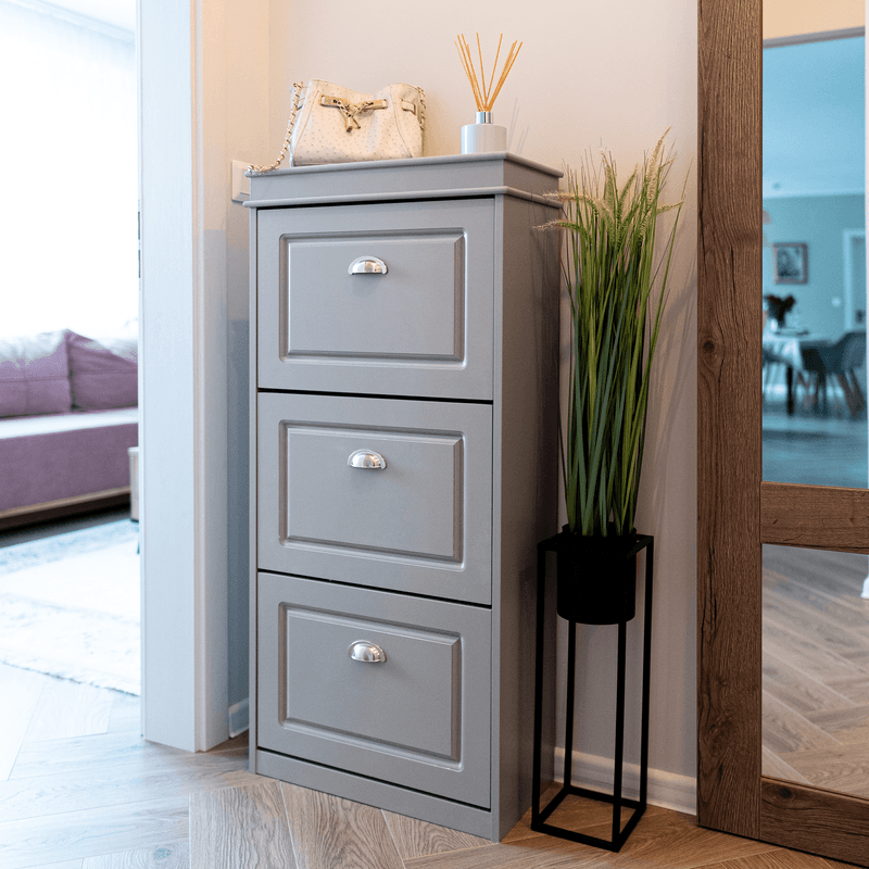 Casa si Gradina - Mobilier - Dulapuri si sifoniere - Dulapuri pantofi - Pantofar, 3 compartimente, gri, SEBER TYP 2 - Infinity.ro
