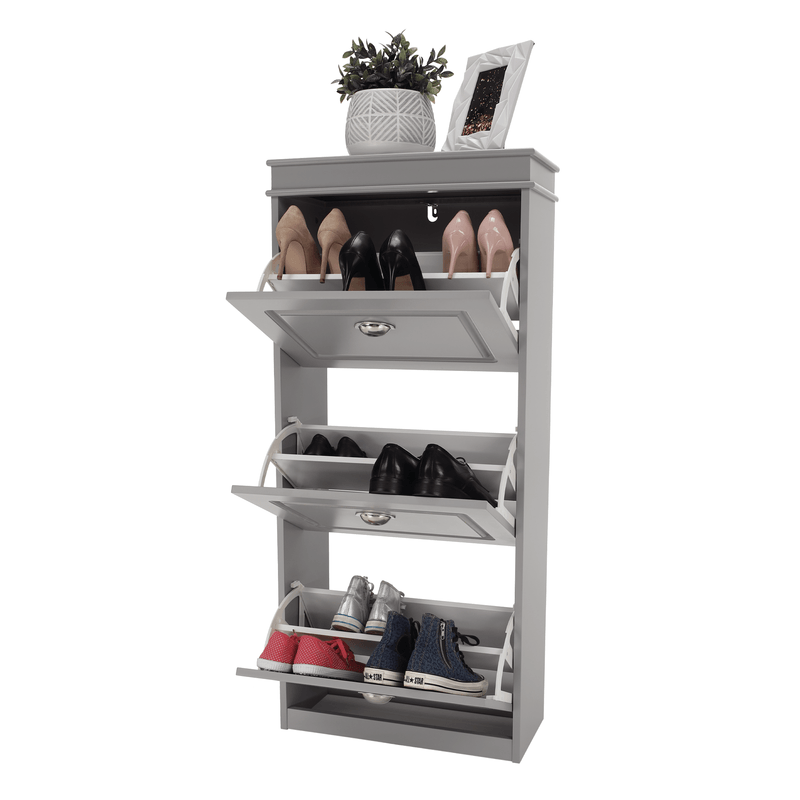 Casa si Gradina - Mobilier - Dulapuri si sifoniere - Dulapuri pantofi - Pantofar, 3 compartimente, gri, SEBER TYP 2 - Infinity.ro