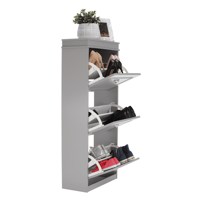 Casa si Gradina - Mobilier - Dulapuri si sifoniere - Dulapuri pantofi - Pantofar, 3 compartimente, gri, SEBER TYP 2 - Infinity.ro