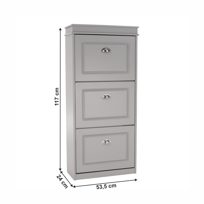 Casa si Gradina - Mobilier - Dulapuri si sifoniere - Dulapuri pantofi - Pantofar, 3 compartimente, gri, SEBER TYP 2 - Infinity.ro