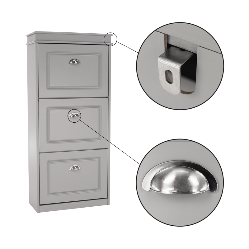 Casa si Gradina - Mobilier - Dulapuri si sifoniere - Dulapuri pantofi - Pantofar, 3 compartimente, gri, SEBER TYP 2 - Infinity.ro