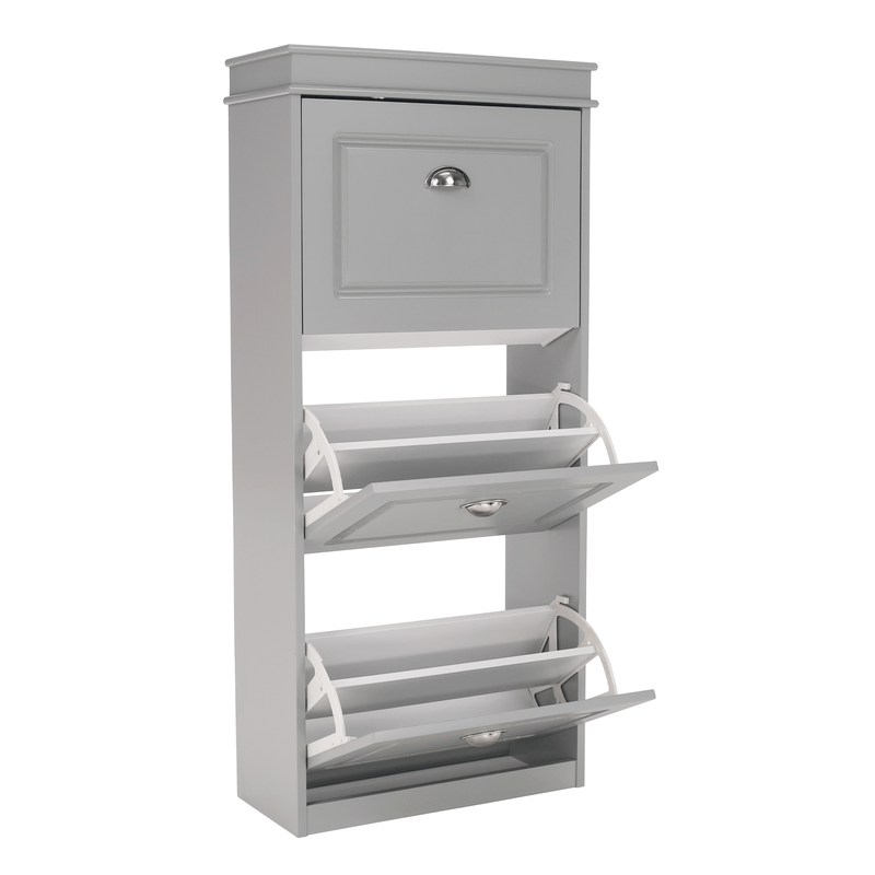 Casa si Gradina - Mobilier - Dulapuri si sifoniere - Dulapuri pantofi - Pantofar, 3 compartimente, gri, SEBER TYP 2 - Infinity.ro
