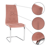 Casa si Gradina - Mobilier - Scaune si fotolii - Scaune - Scaun de masa, tesatura de catifea roz / crom, SALOMA NEW - Infinity.ro