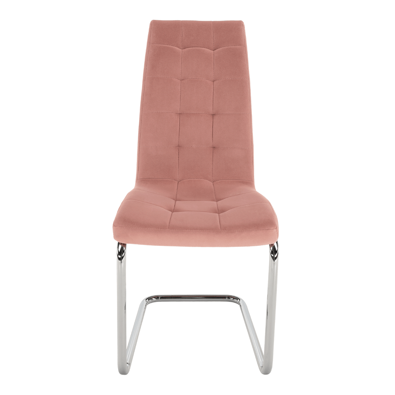 Casa si Gradina - Mobilier - Scaune si fotolii - Scaune - Scaun de masa, tesatura de catifea roz / crom, SALOMA NEW - Infinity.ro
