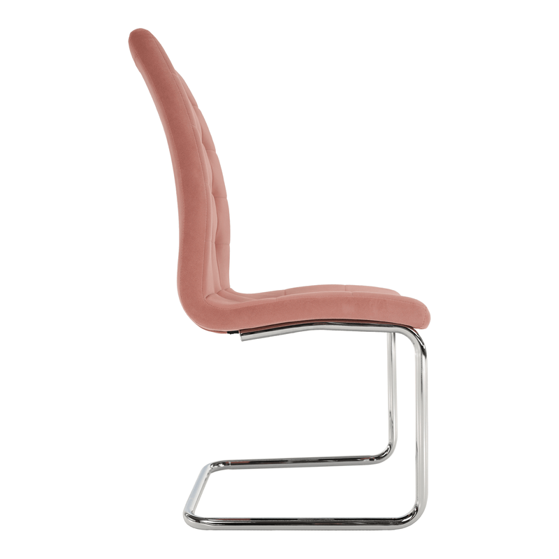 Casa si Gradina - Mobilier - Scaune si fotolii - Scaune - Scaun de masa, tesatura de catifea roz / crom, SALOMA NEW - Infinity.ro