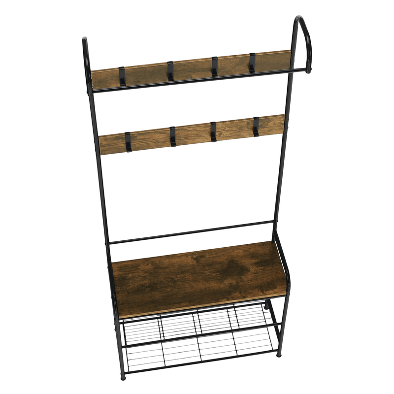 Casa si Gradina - Mobilier - Biblioteci si rafturi - Rafturi - Raft pentru pantofi, lemn rustic si metal negru / MDF, KELAM - Infinity.ro