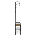 Casa si Gradina - Mobilier - Biblioteci si rafturi - Rafturi - Raft pentru pantofi, lemn rustic si metal negru / MDF, KELAM - Infinity.ro