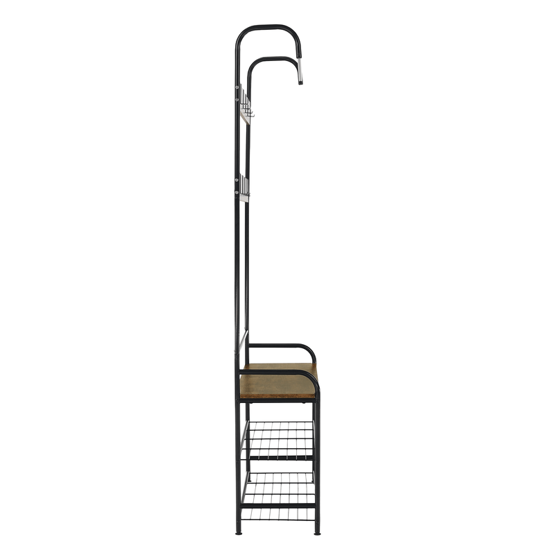Casa si Gradina - Mobilier - Biblioteci si rafturi - Rafturi - Raft pentru pantofi, lemn rustic si metal negru / MDF, KELAM - Infinity.ro