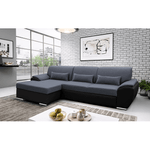 Casa si Gradina - Mobilier - Canapele si coltare - Coltare - Coltar extensibil, negru/gri inchis, model stanga, EMILY - Infinity.ro