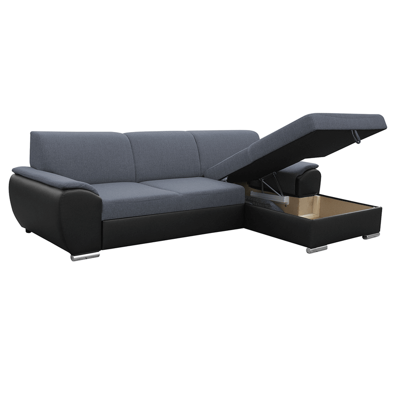 Casa si Gradina - Mobilier - Canapele si coltare - Coltare - Coltar extensibil, negru/gri inchis, model dreapta, EMILY - Infinity.ro