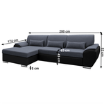Casa si Gradina - Mobilier - Canapele si coltare - Coltare - Coltar extensibil, negru/gri inchis, model stanga, EMILY - Infinity.ro