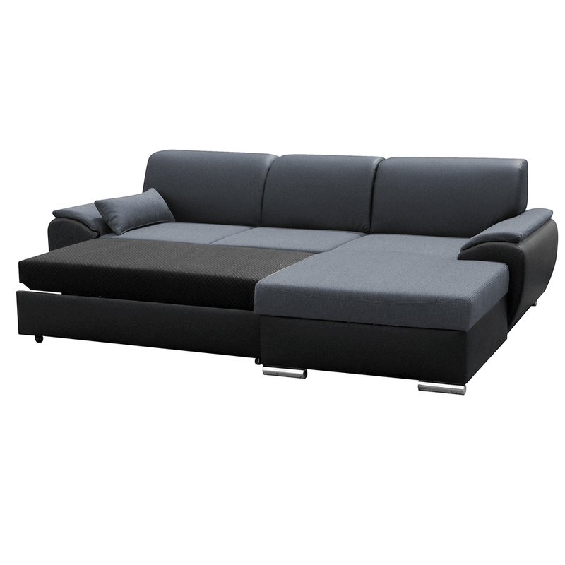 Casa si Gradina - Mobilier - Canapele si coltare - Coltare - Coltar extensibil, negru/gri inchis, model dreapta, EMILY - Infinity.ro