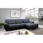 Casa si Gradina - Mobilier - Canapele si coltare - Coltare - Coltar extensibil, negru/gri inchis, model dreapta, EMILY - Infinity.ro