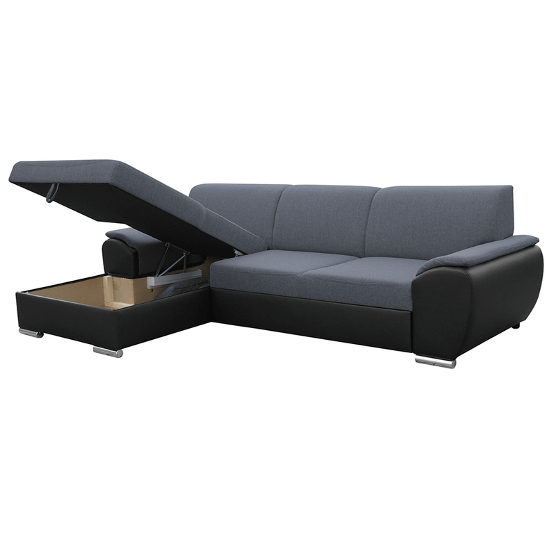 Casa si Gradina - Mobilier - Canapele si coltare - Coltare - Coltar extensibil, negru/gri inchis, model stanga, EMILY - Infinity.ro