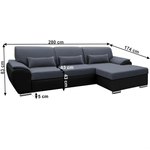Casa si Gradina - Mobilier - Canapele si coltare - Coltare - Coltar extensibil, negru/gri inchis, model dreapta, EMILY - Infinity.ro