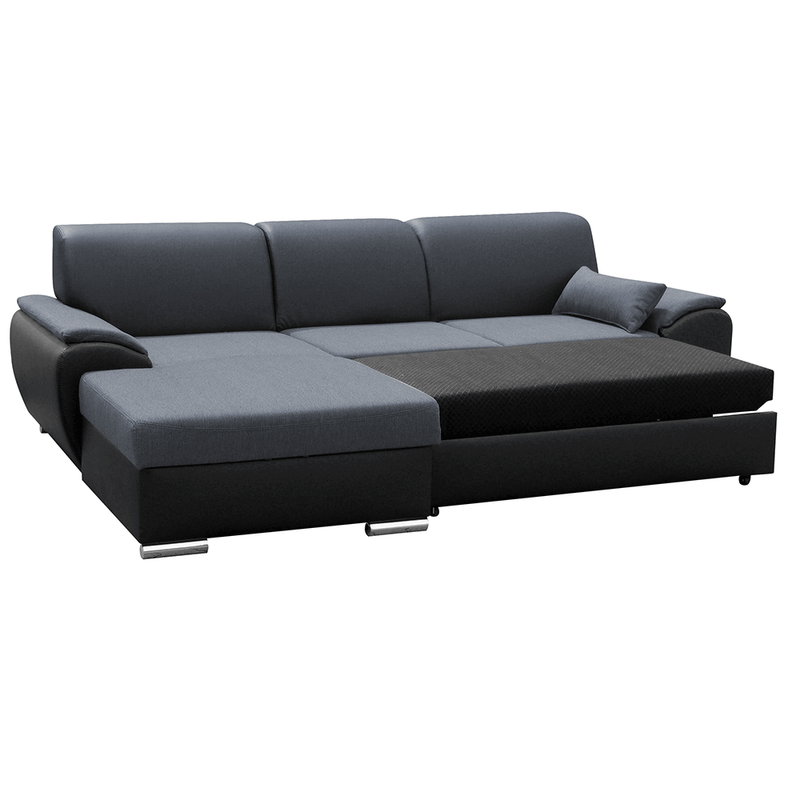Casa si Gradina - Mobilier - Canapele si coltare - Coltare - Coltar extensibil, negru/gri inchis, model stanga, EMILY - Infinity.ro
