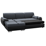 Casa si Gradina - Mobilier - Canapele si coltare - Coltare - Coltar extensibil, negru/gri inchis, model stanga, EMILY - Infinity.ro