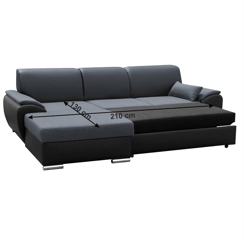 Casa si Gradina - Mobilier - Canapele si coltare - Coltare - Coltar extensibil, negru/gri inchis, model stanga, EMILY - Infinity.ro