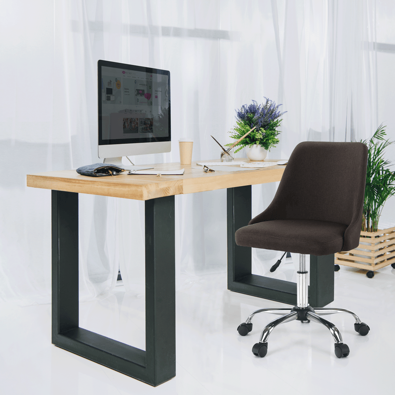 Casa si Gradina - Mobilier - Scaune si fotolii - Scaune - Scaun de birou, maro/crom, EDIZ - Infinity.ro