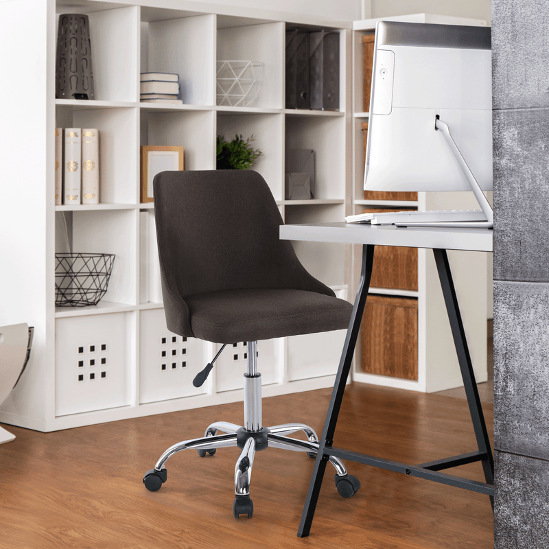 Casa si Gradina - Mobilier - Scaune si fotolii - Scaune - Scaun de birou, maro/crom, EDIZ - Infinity.ro