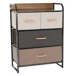 Casa si Gradina - Mobilier - Comode si corpuri - Comode - Comoda cu sertare din material textil, bej/maro deschis/maro inchis, HAZEL TYP 2 - Infinity.ro