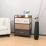 Casa si Gradina - Mobilier - Comode si corpuri - Comode - Comoda cu sertare din material textil, bej/maro deschis/maro inchis, HAZEL TYP 2 - Infinity.ro