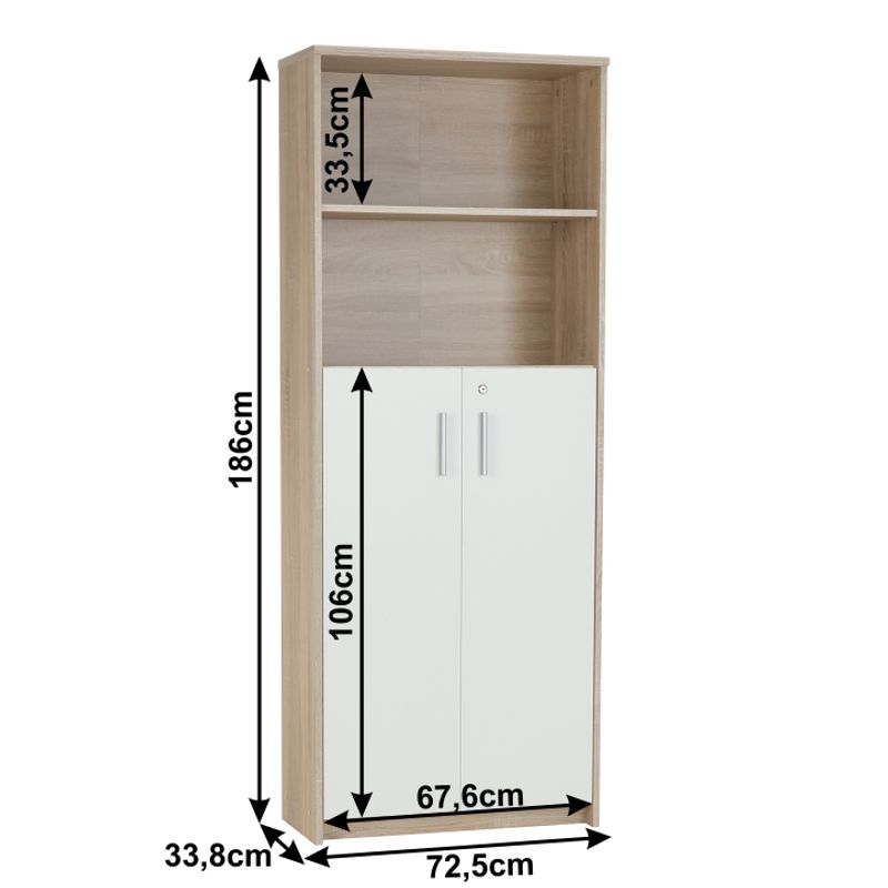 Casa si Gradina - Mobilier - Biblioteci si rafturi - Etajere - Etajera cu polite, stejar sonoma/alb, JOHAN 2 NEW 10 - Infinity.ro
