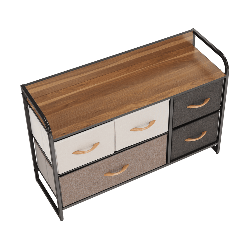 Casa si Gradina - Mobilier - Comode si corpuri - Comode - Comoda cu sertare din material textil, /bej/maro deschis/maro inchis, HAZEL TYP 4 - Infinity.ro
