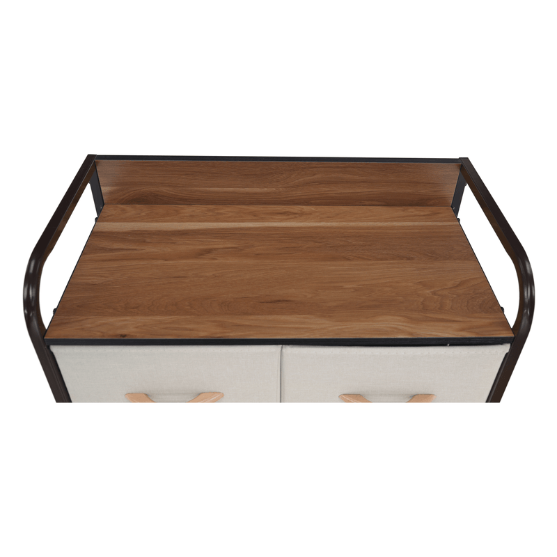 Casa si Gradina - Mobilier - Comode si corpuri - Comode - Comoda cu sertare din material textil, bej/maro deschis/maro inchis, HAZEL TYP 2 - Infinity.ro