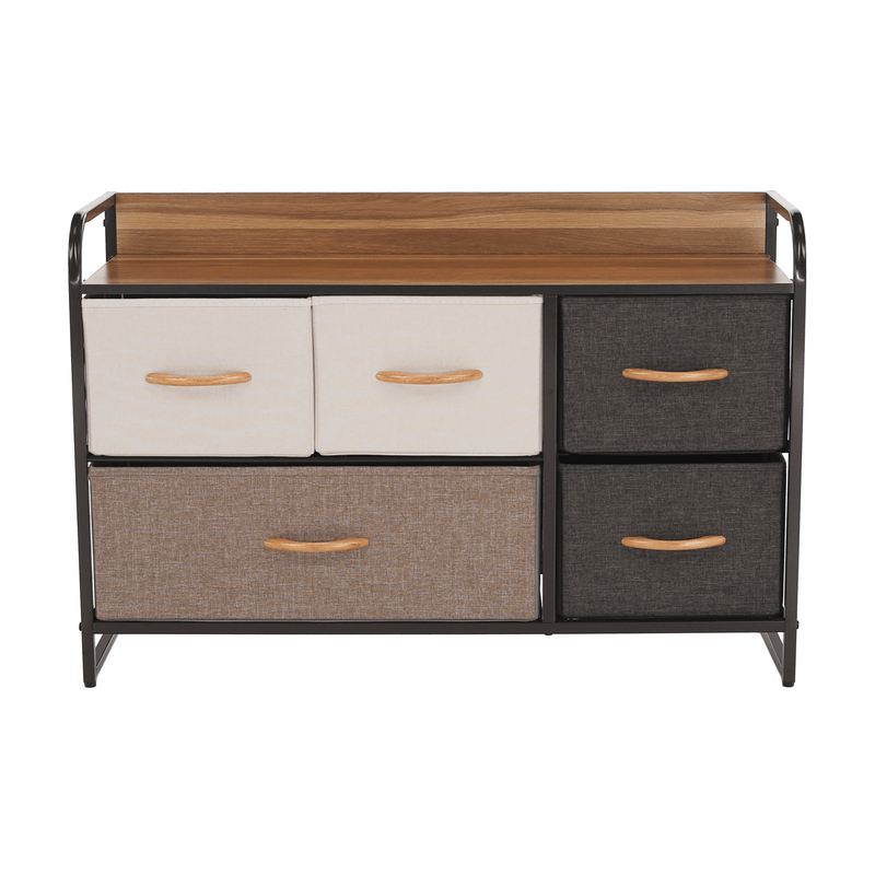 Casa si Gradina - Mobilier - Comode si corpuri - Comode - Comoda cu sertare din material textil, /bej/maro deschis/maro inchis, HAZEL TYP 4 - Infinity.ro