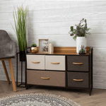 Casa si Gradina - Mobilier - Comode si corpuri - Comode - Comoda cu sertare din material textil, /bej/maro deschis/maro inchis, HAZEL TYP 4 - Infinity.ro