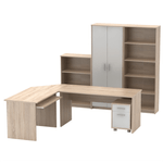 Casa si Gradina - Mobilier - Mese si birouri - Birouri - Ansamblu de birou, stejar sonoma/alb, JOHAN 2 NEW - Infinity.ro