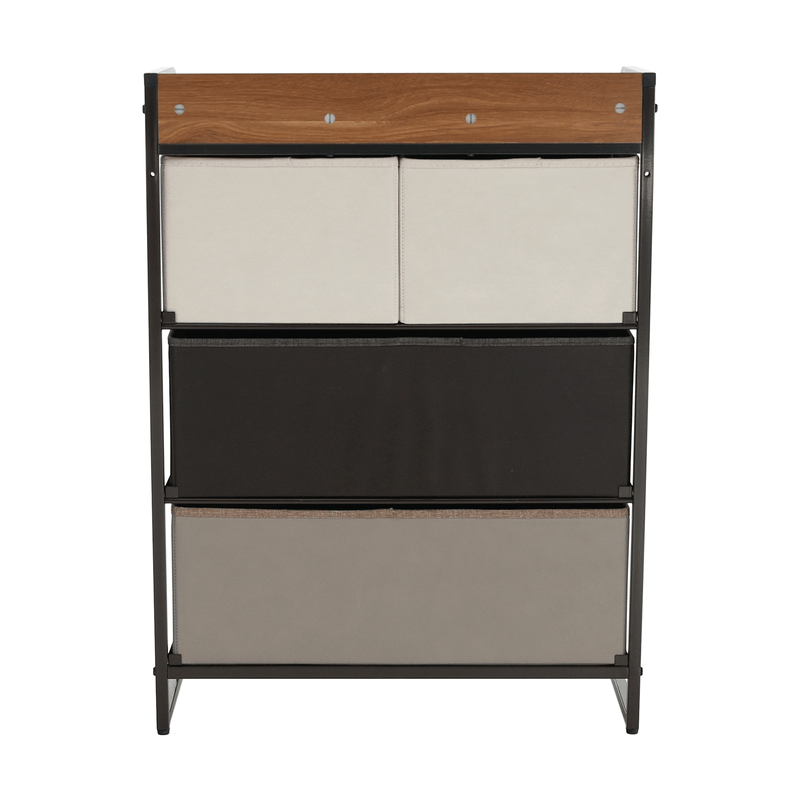 Casa si Gradina - Mobilier - Comode si corpuri - Comode - Comoda cu sertare din material textil, bej/maro deschis/maro inchis, HAZEL TYP 2 - Infinity.ro