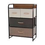 Casa si Gradina - Mobilier - Comode si corpuri - Comode - Comoda cu sertare din material textil, bej/maro deschis/maro inchis, HAZEL TYP 2 - Infinity.ro