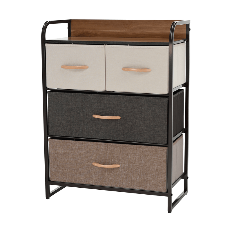 Casa si Gradina - Mobilier - Comode si corpuri - Comode - Comoda cu sertare din material textil, bej/maro deschis/maro inchis, HAZEL TYP 2 - Infinity.ro