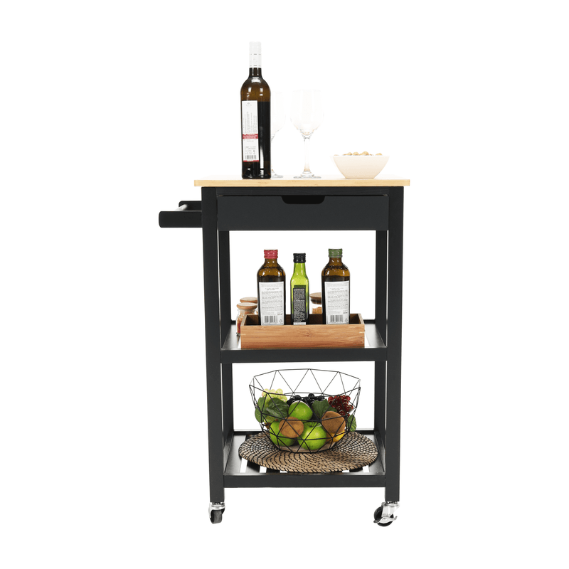 Casa si Gradina - Mobilier - Comode si corpuri - Corpuri bucatarie - Carucior de servire, natural/negru, ARETE - Infinity.ro