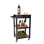 Casa si Gradina - Mobilier - Comode si corpuri - Corpuri bucatarie - Carucior de servire, natural/negru, ARETE - Infinity.ro