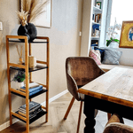 Casa si Gradina - Mobilier - Biblioteci si rafturi - Rafturi - Etajera cu 4 rafturi, natural / negru, NAOKO - Infinity.ro