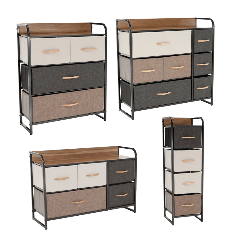 Casa si Gradina - Mobilier - Comode si corpuri - Comode - Comoda cu sertare din material textil, /bej/maro deschis/maro inchis, HAZEL TYP 4 - Infinity.ro