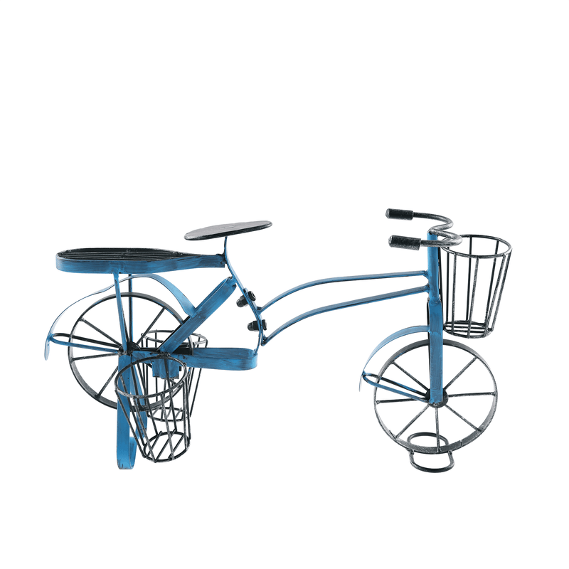 Casa si Gradina - Gradinarit si plante - Plante si ghivece - Ghivece si suporturi - Ghiveci RETRO in forma de bicicleta, negru / albastru, ALBO - Infinity.ro