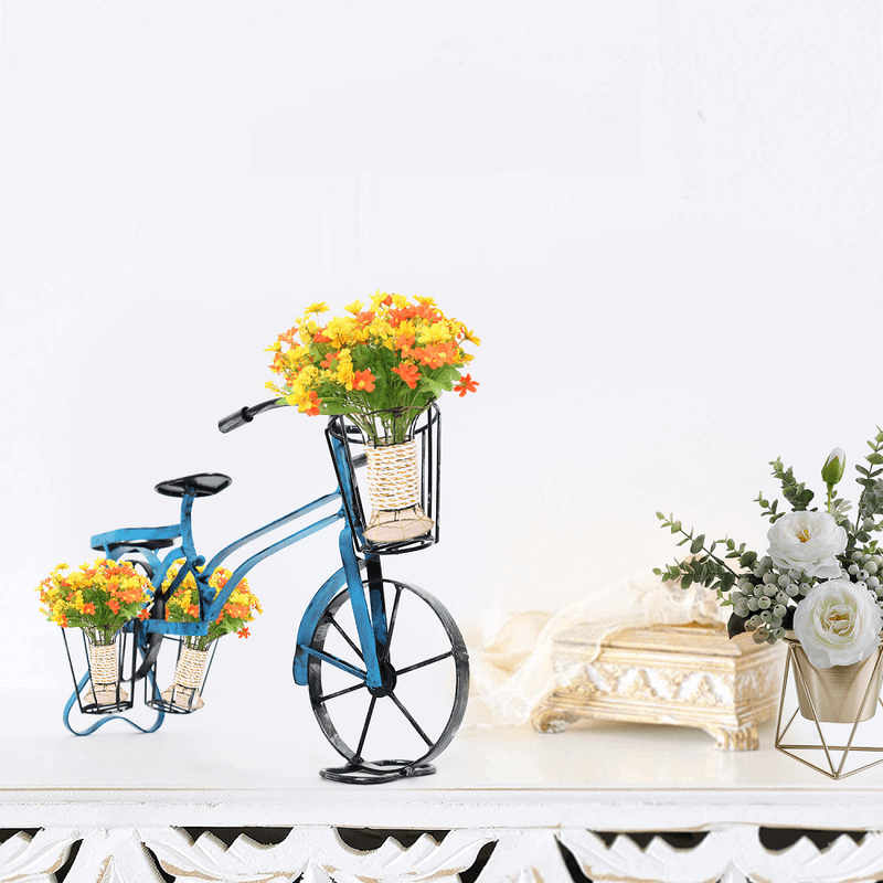Casa si Gradina - Gradinarit si plante - Plante si ghivece - Ghivece si suporturi - Ghiveci RETRO in forma de bicicleta, negru / albastru, ALBO - Infinity.ro